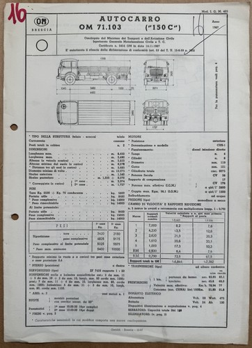 Autocarro 150 scheda - autocarro, om