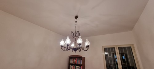 Lampadario vintage bronzo - lampadario,
