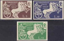 1945 Italia 3 valori Posta