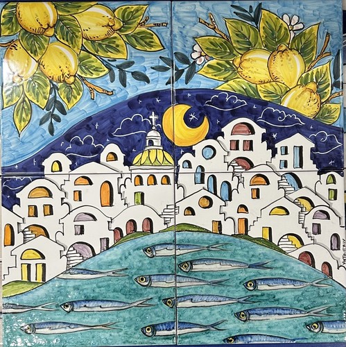 Pannello decorato mano 40x40 - pannello, a