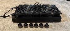 Radiatore raffreddamento acqua 240mm con ventole nuove e 8 raccordi