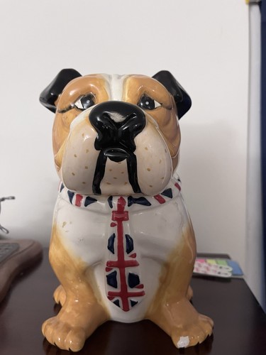 Biscottiera ceramica bulldog - biscottiera,