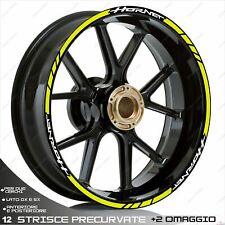 PROFILI ADESIVI SPORT CERCHIO RUOTA PER HONDA CB F HORNET 600 BIANCO GIALLO