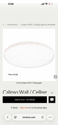 Artemide calipso ceiling - artemide,