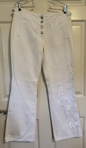 Jeans bianchi ricamati