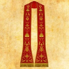 Stola romana ricamata rossa