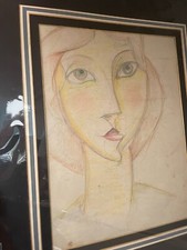 FRANCO NONNIS - Roma 1926-1989  ritratto di donna, matite colorate anni sessanta