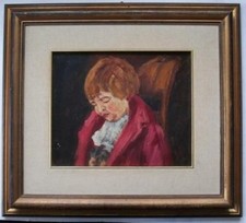 RITRATTO DI PICCOLO NOBILE Olio/Tavola MARCO NOVATI Venezia 1930ca Ca' Pesarini