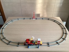 LEGO FERROVIA CIRCUITO GRIGIO VINTAGE, SEGNALE  STOP E  VEICOLO MANUTENZIONE