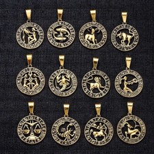 Collana con ciondolo oroscopo costellazioni segno zodiacale acciaio inox gioielli