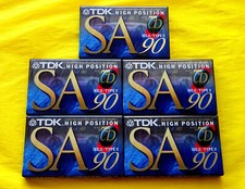 5x TDK SA 90 Cassette Tapes 1995-1997 + IMBALLO ORIGINALE + SIGILLATO + singolo +