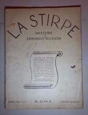 RIVISTA LA STIRPE ROSSONI N.6 1930 FUTURISMO FASCISMO VITERBO FILATELICA