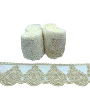 Passamaneria Pizzo Tulle Merletto Rebrodè Strass Alto 12 Cm KB9448-10