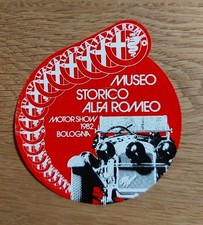 Adesivo Museo Storico ALFA ROMEO del MotorShow di Bologna 1982 VINTAGE