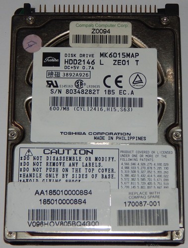 Toshiba mk6015map 6007mb 6gb - mk6015map,