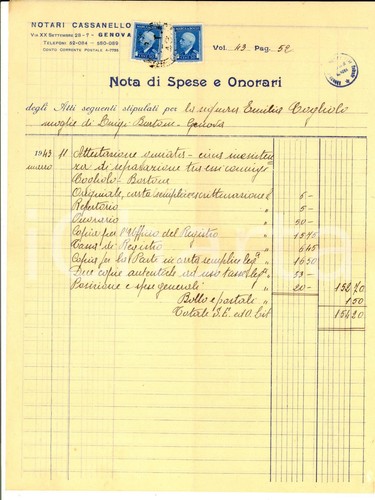 1930 genova studio - genova, notarile