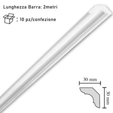 Cornici in Polistirolo per Soffitto Parete da 2 metri Bianche per Quadri in Kit