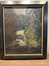 Dipinto olio vintage veduta