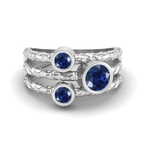 Anello trio pietra fascia