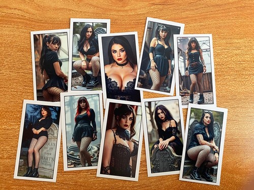 Gorgeous goth girls card - card, set