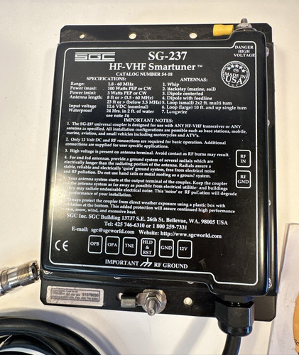 Sgc 237 vhf smartuner - sgc, hf