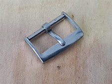 RARA VECCHIA FIBBIA IN ACCIAIO INOX PATEK PHILIPPE "DEPOSE" 16mm