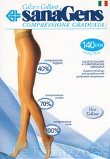 Sanagens Collant Calze CLASSIC 140 den compressione graduata maglia rete