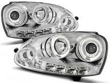 Faro proiettore Angel Eyes led per vw golf 5 03-09 cromato