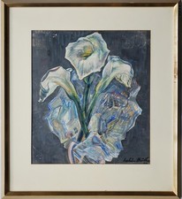 Quadro olio fiori natura morta