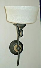 MENICHETTI - LAMPADA DA PARETE MOD. DOREZIA FERRO BATTUTO E VETRO MURANO SCAVO