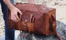 Borsone vintage in pelle viaggio uomo palestra bagaglio in tutto il mondo wee...