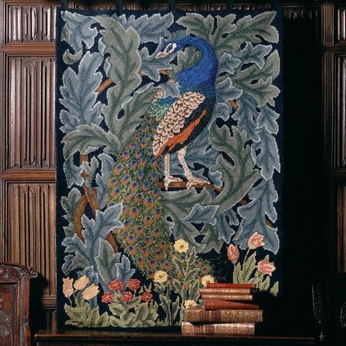 Peacock tapestry bird cross - tapestry,