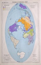 1958 Grande Mappa Mondo Powers