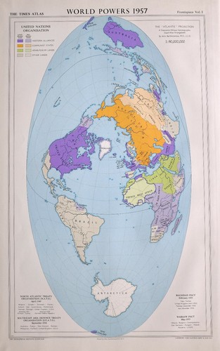 1958 grande mappa mondo powers - 1958,
