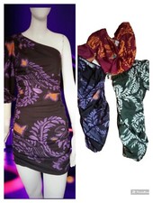 Mini abito Monospalla donna sexy vestito corto elegante club cocktail 3 COLORI