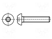 M3x5 0,5 Vite Torx zinco TX10
