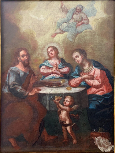 Antico quadro olio metallo - olio,