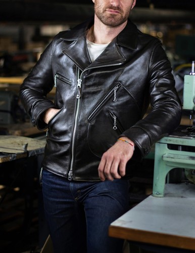Giacca moto pelle uomo tasca - moto, d