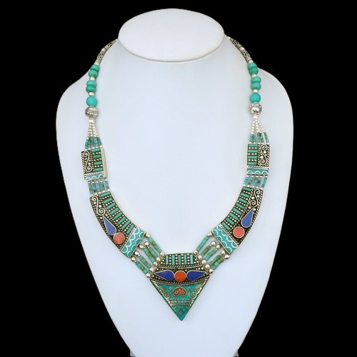 Collana fatta mano turchese - a,