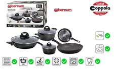 BATTERIA DI PENTOLE PADELLE PIETRA SET 8 PZ AETERNUM ESSENTIAL GAS & INDUZIONE