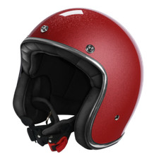 CASCO JET MOTO STORMER QUARTZ GLITTER RED CAFE RACER CUSTOM VINTAGE RETRO