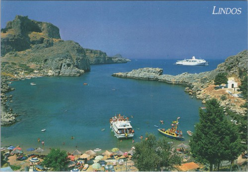 Cartolina lindos rodi grecia - rodi,