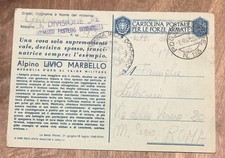 POSTA MILITARE 93 FRANCHIGIA CARTOLINA ALPINO LIVIO MARBELLO MEDAGLIA ORO ROMA