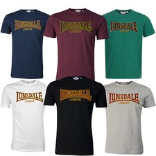 T-shirt Lonsdale premium classica slim fit stampa floccata logo 100% cotone camicia