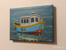 Barca Quadro dipinto a mano su