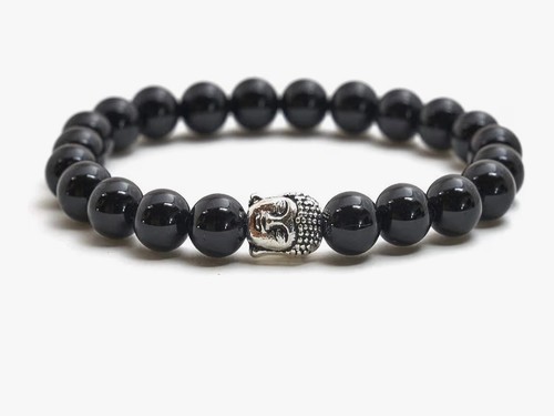 Bracciale buddha onice nera - bracciale,