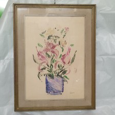 Quadro Vaso con Fiori-Tempera