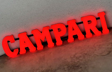 Insegna targa luminosa Campari Soda Camparisoda lighted sign martini led