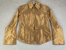 Camicia NaraCamicie Italia Designer Italiano Oro Classica Rigida Raso Taglia 1 (M) EXC