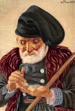 Cartolina Costumi Tradizionali Sardi Iglesias Uomo con barba 